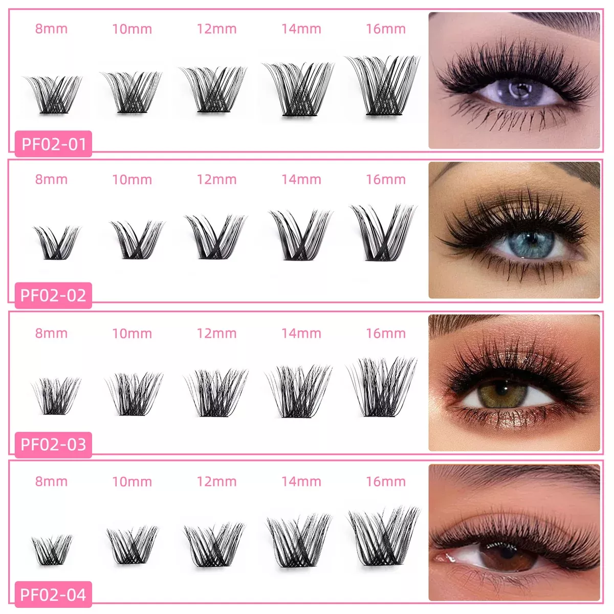 10 Rows Of Segmented False Eyelashes For A Large-Capacity Daily Makeup Look