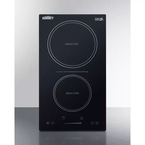 120V 2-Burner Built-In Induction Cooktop In Black - SINC2B115 Summit