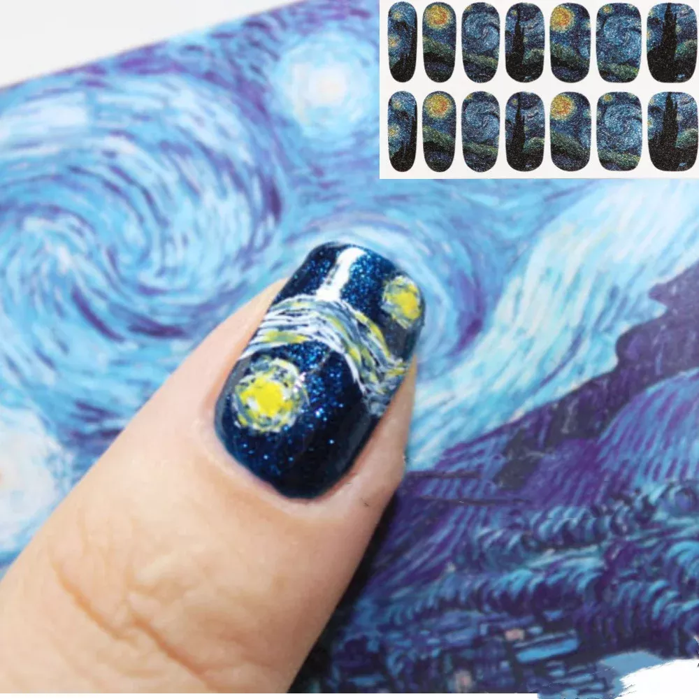 12pc Nail Decal Sparkle Galaxy