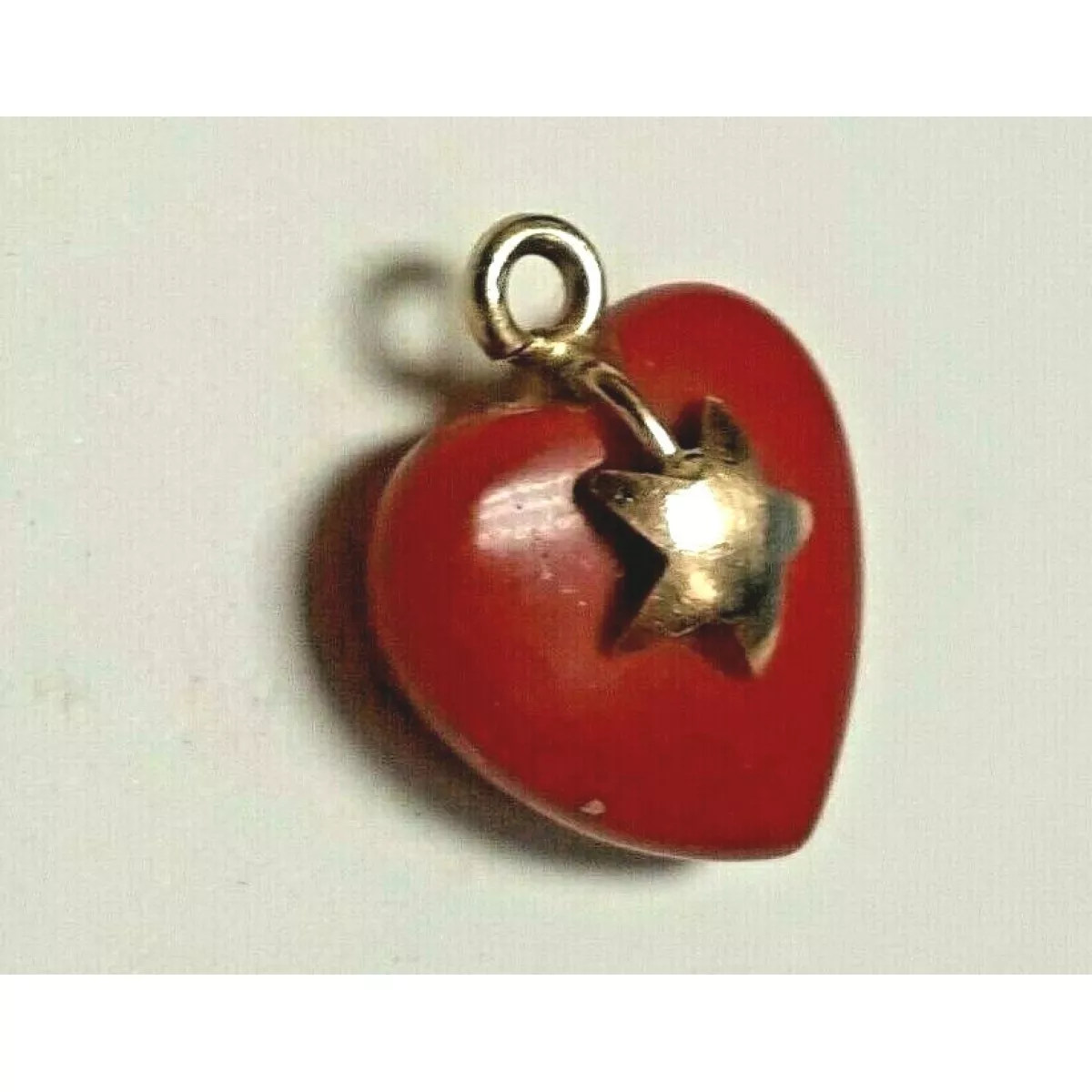 14 K Gold RedCORAL HEART CHARM