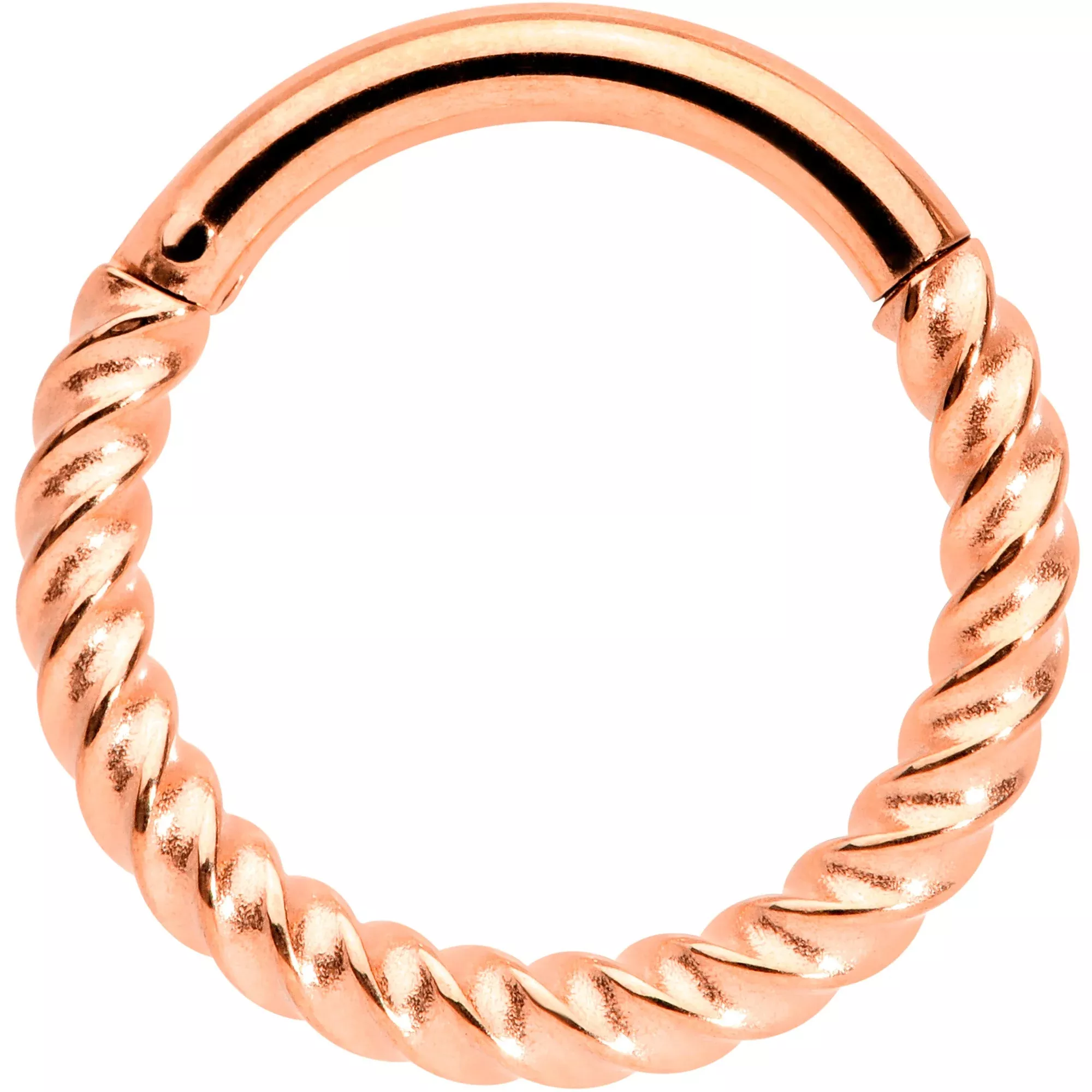 14G 3 /8 Rose Gold Tone Twisted Elegance Septum Clicker