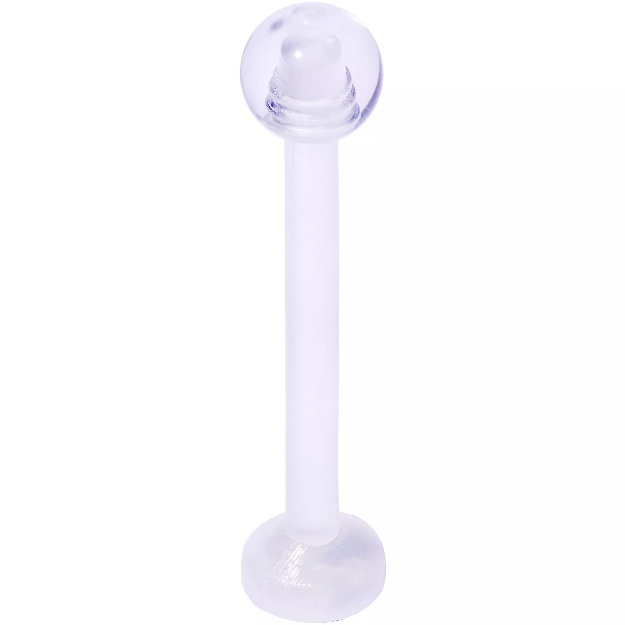 14G 5 /8 Clear Flexible Bioplast Straight Barbell Retainer
