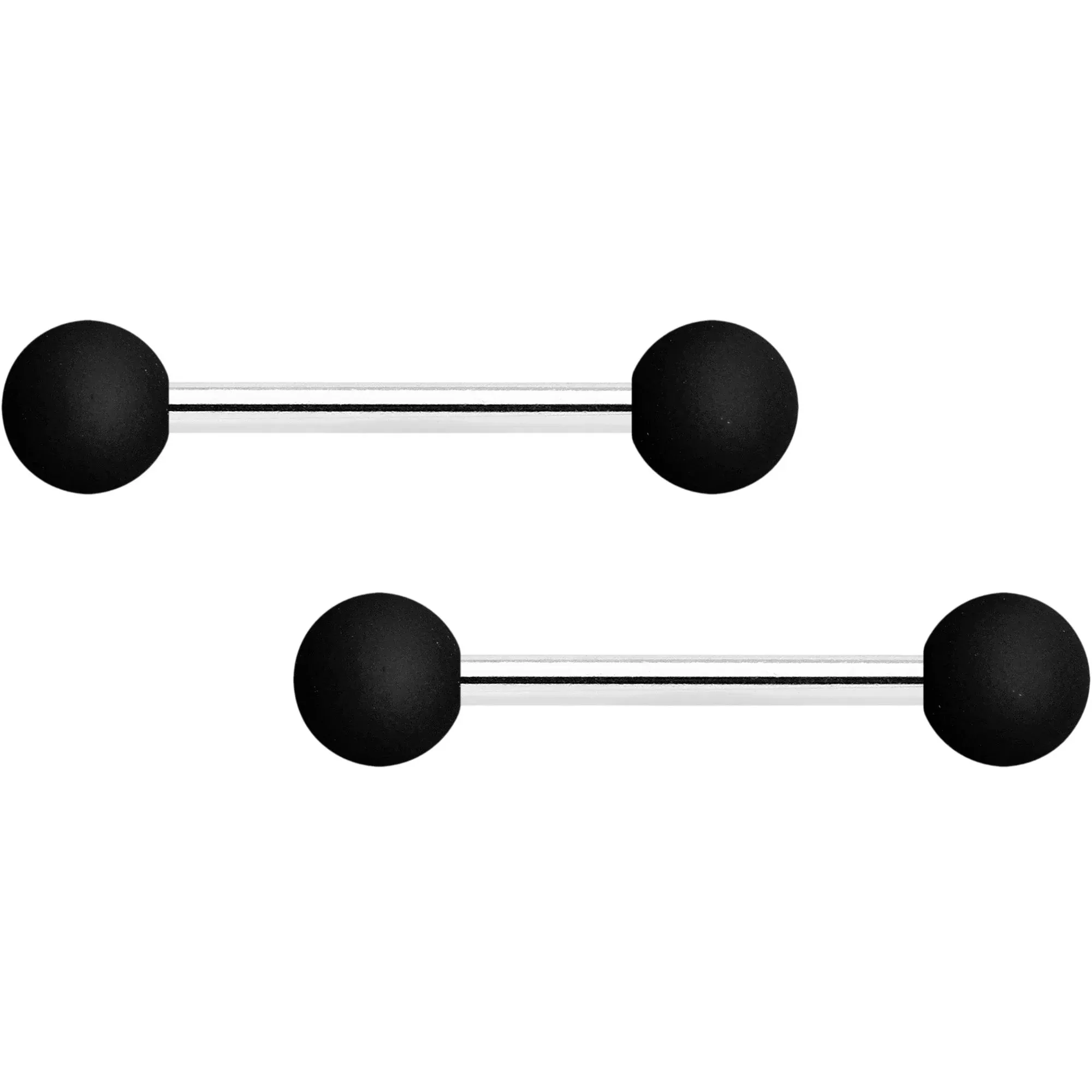14G 9 /16 Basic Black Matte Barbell Nipple Ring Set