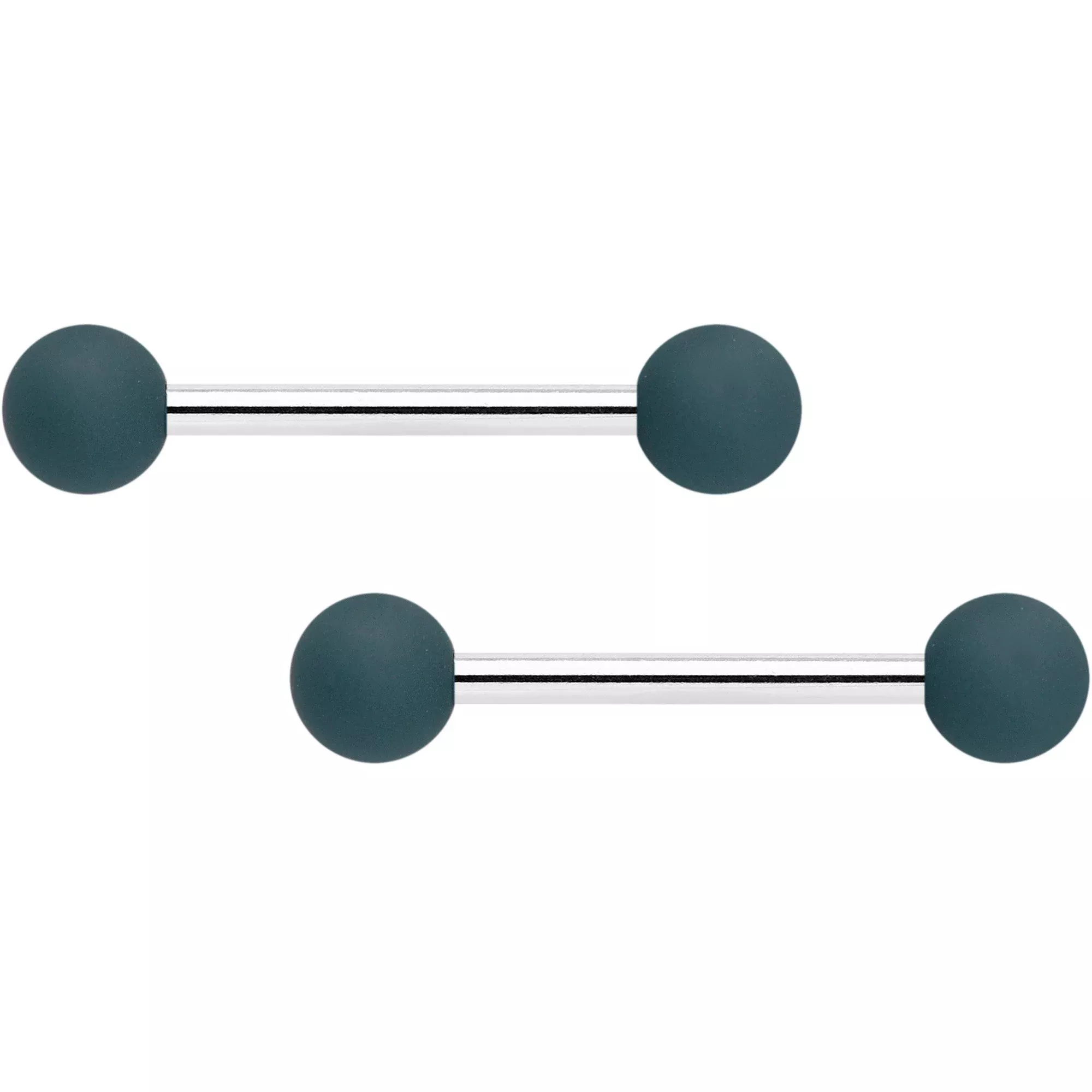 14G 9 /16 Graceful Grey Matte Barbell Nipple Ring Set