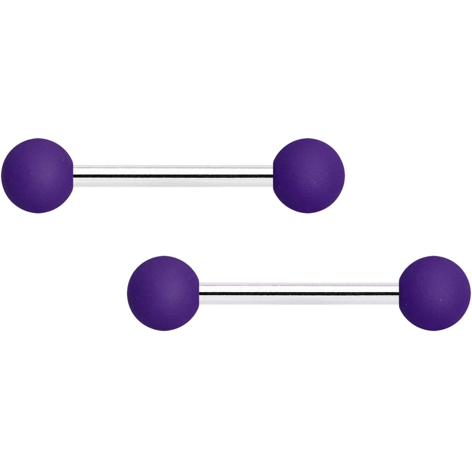 14G 9 /16 Purple Matte Barbell Nipple Ring Set