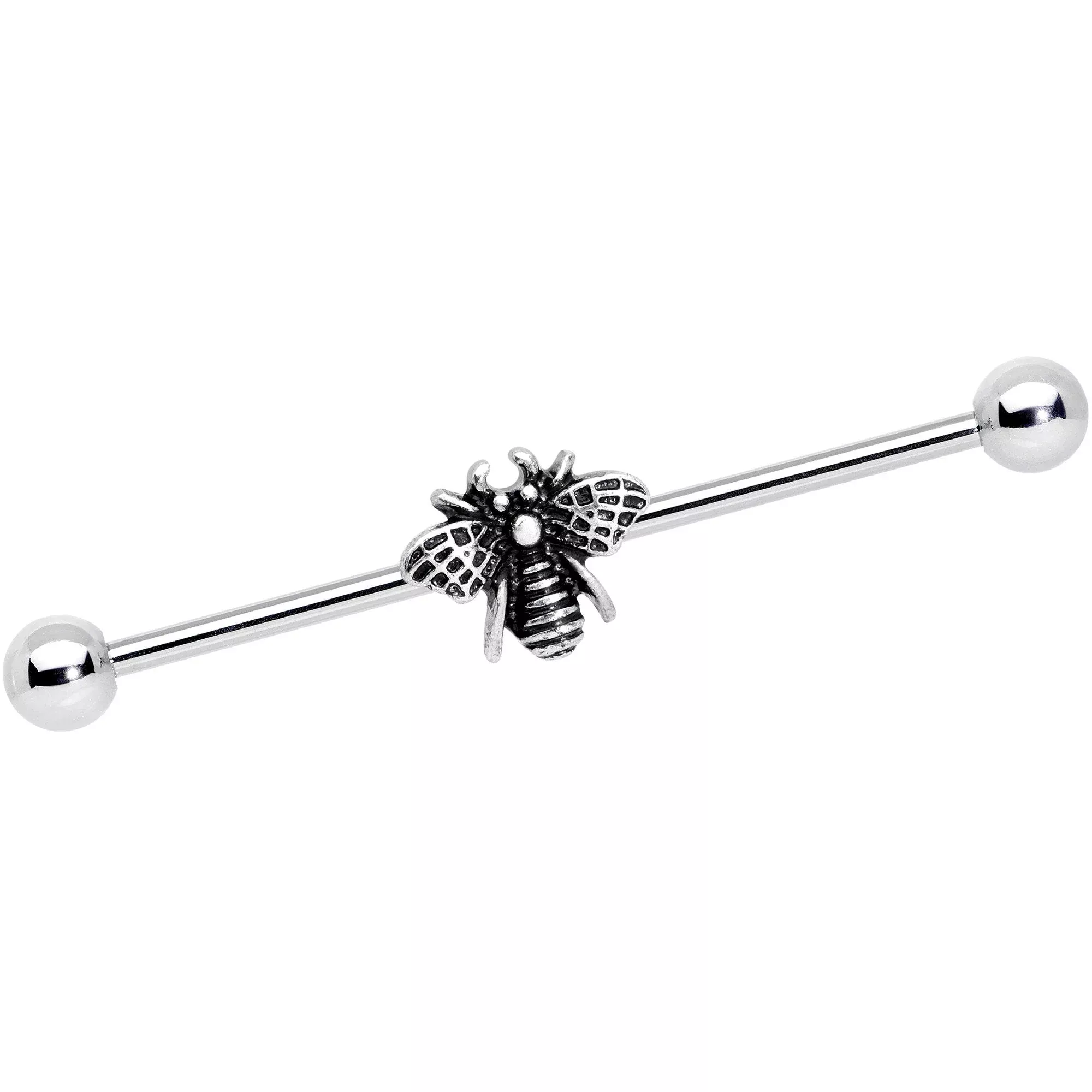 14G Bumbling Bumblebee Industrial Barbell 38mm