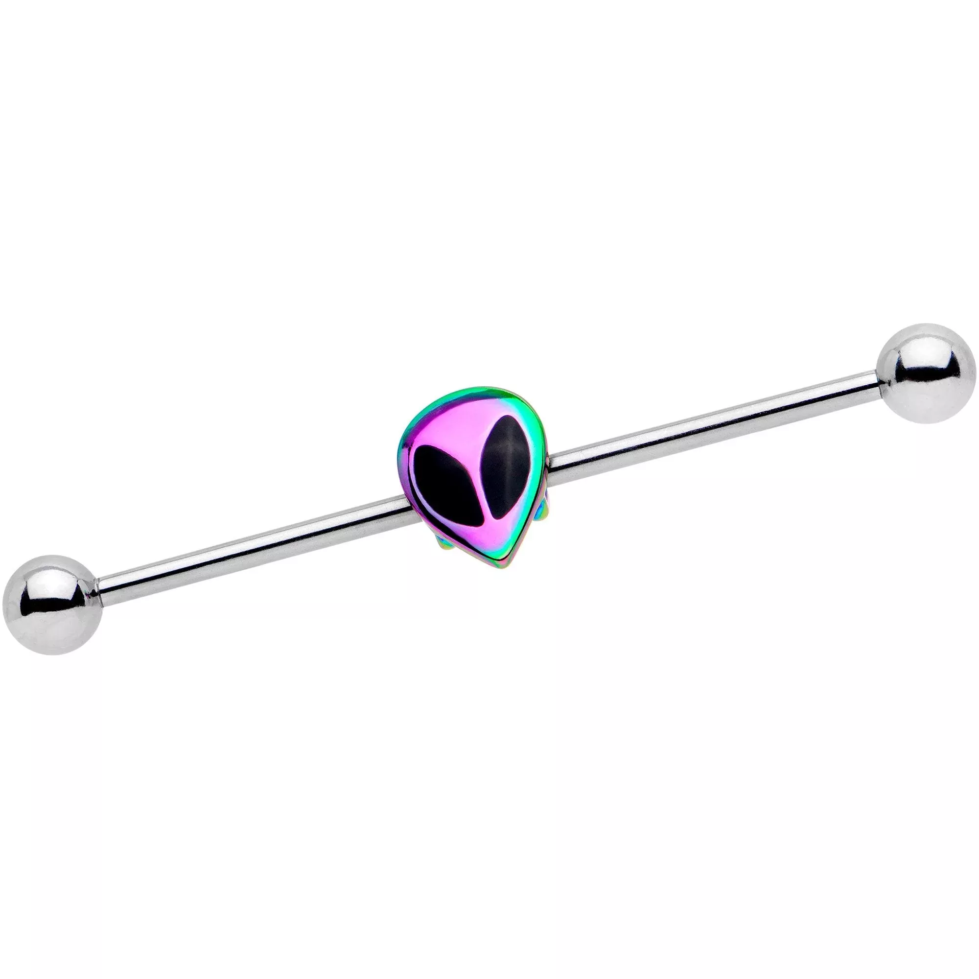 14G Rainbow Radical Alien Industrial Barbell 38mm