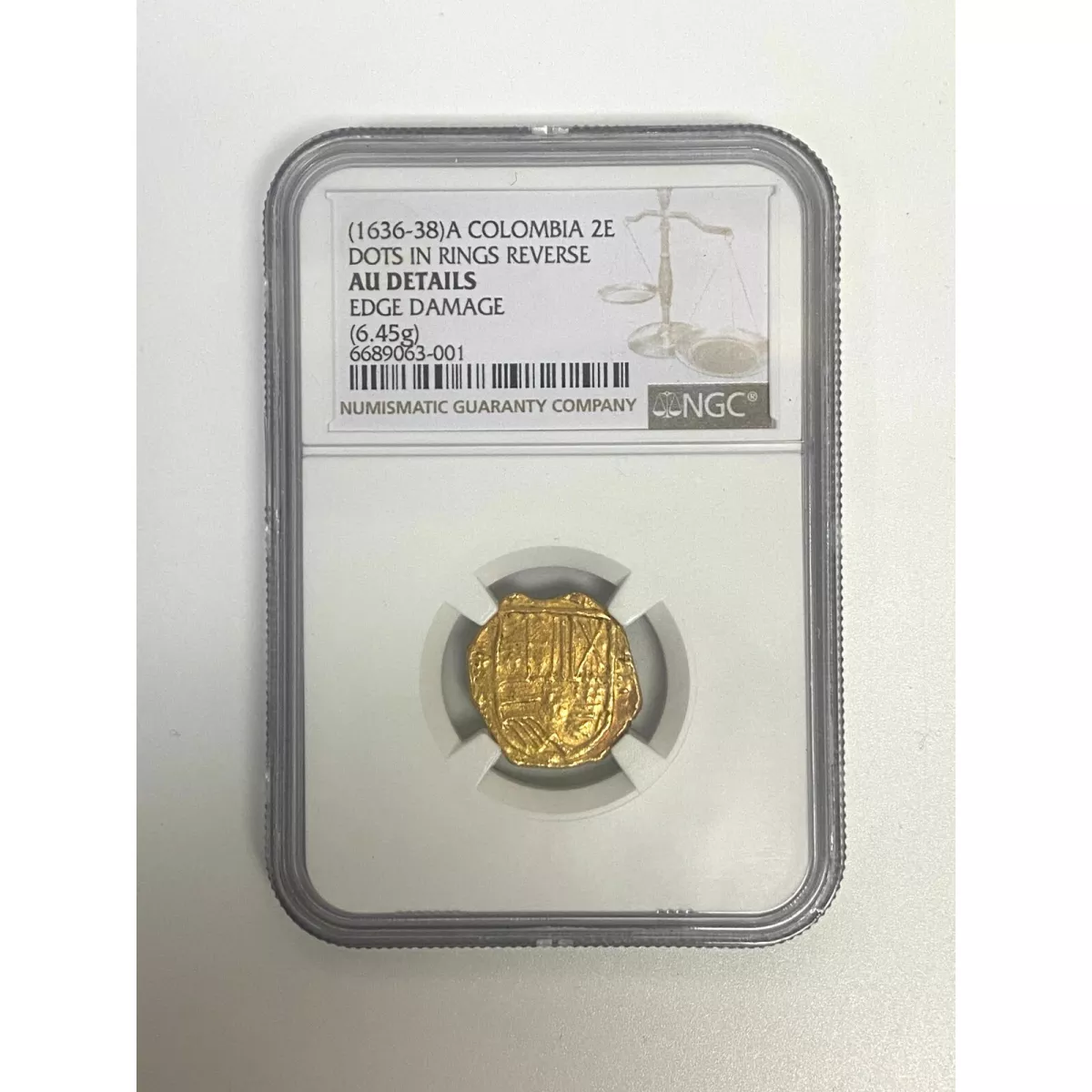 (1636-38)A COLOMBIA 2 ESCUDOS NGC DETAILS