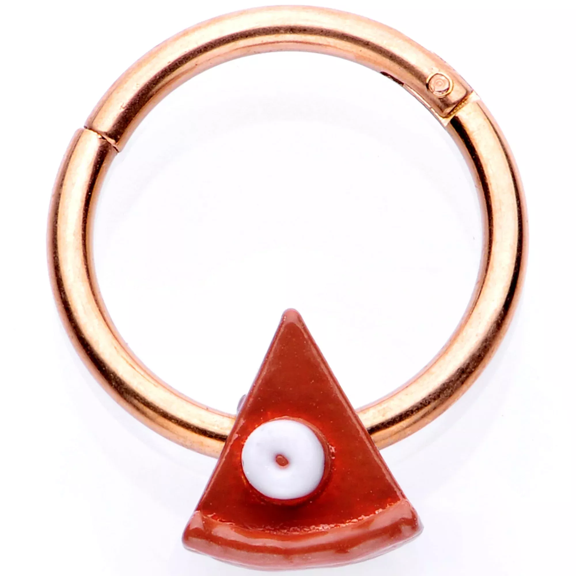 16G 3 /8 Rose Gold Tone Pumpkin Pie Holiday Hinged Segment Ring