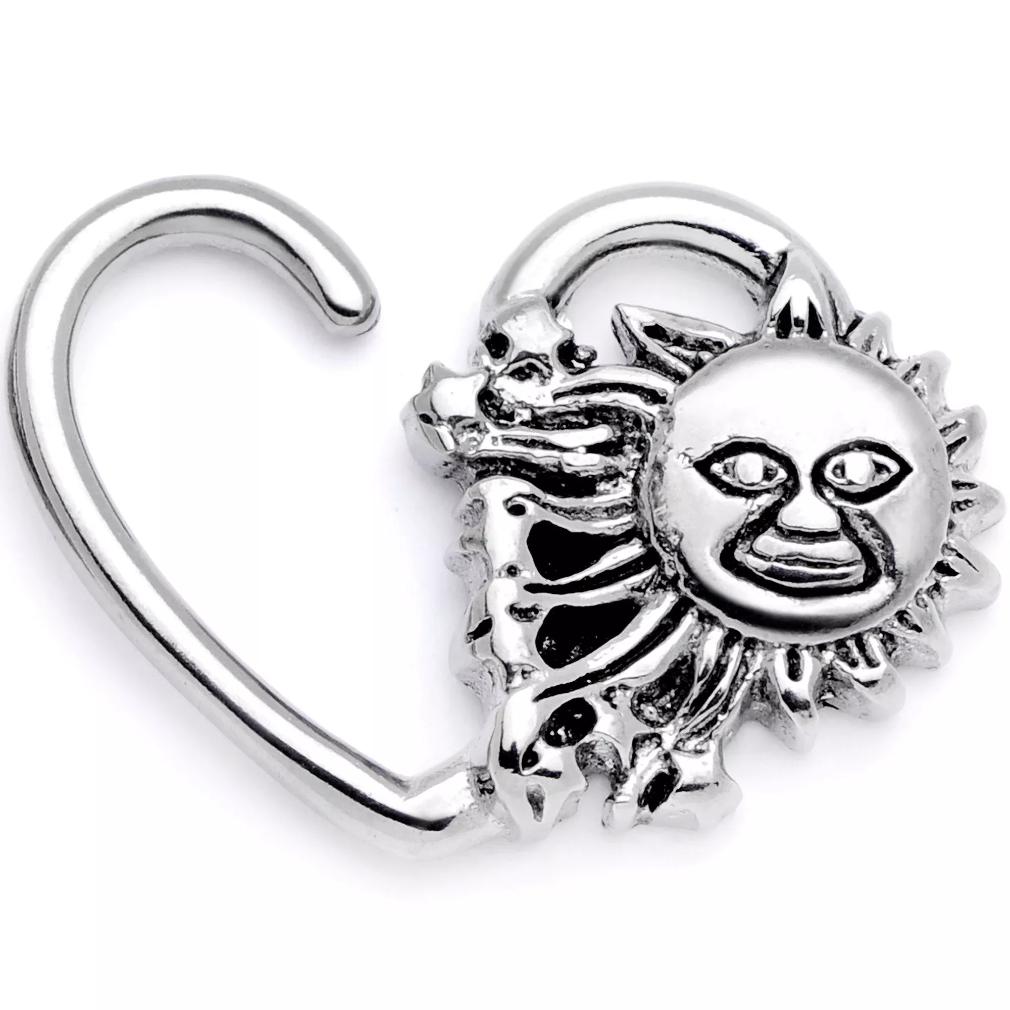 16G 3 /8 Super Smiling Summer Sun Left Heart Closure Ring
