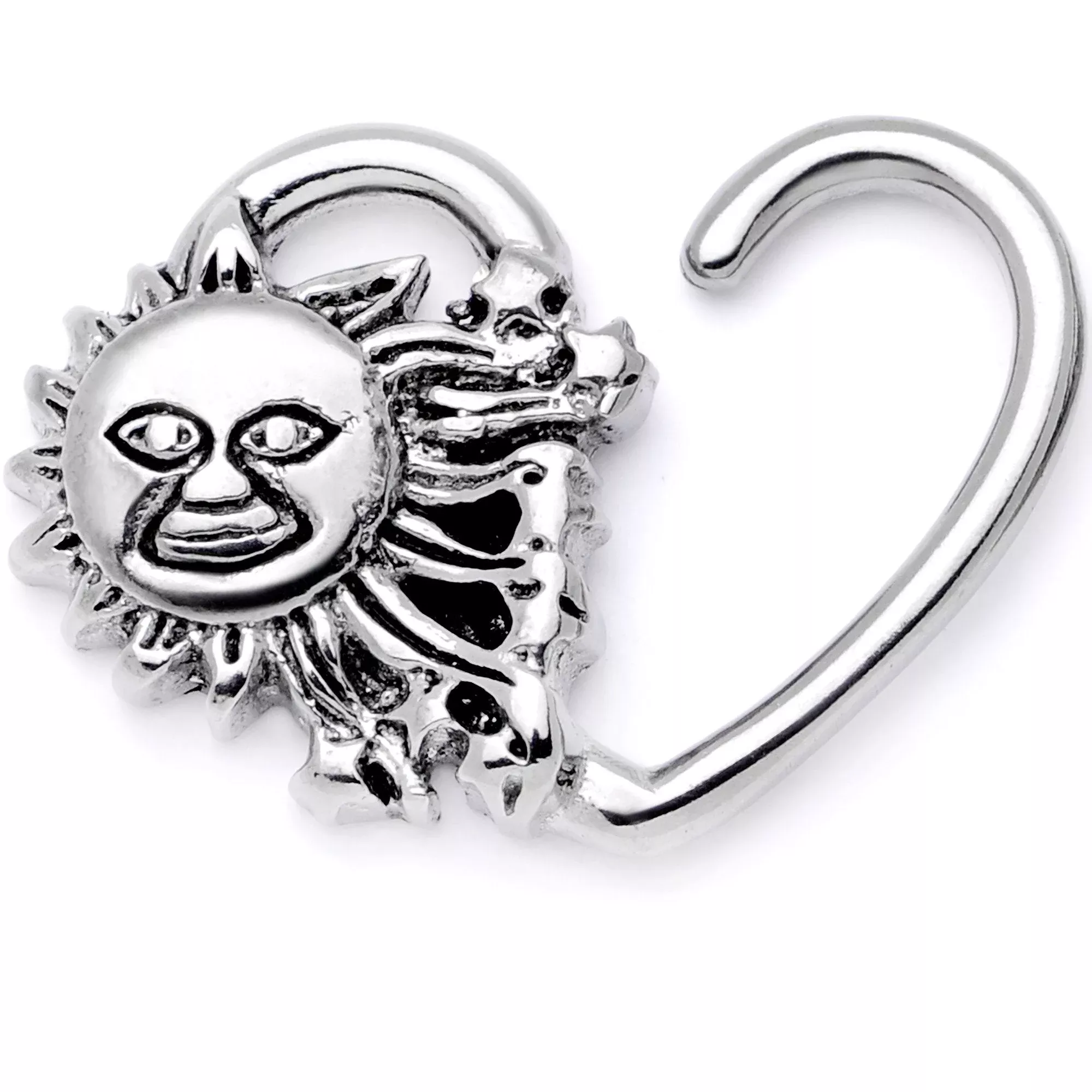 16G 3 /8 Super Smiling Summer Sun Right Heart Closure Ring