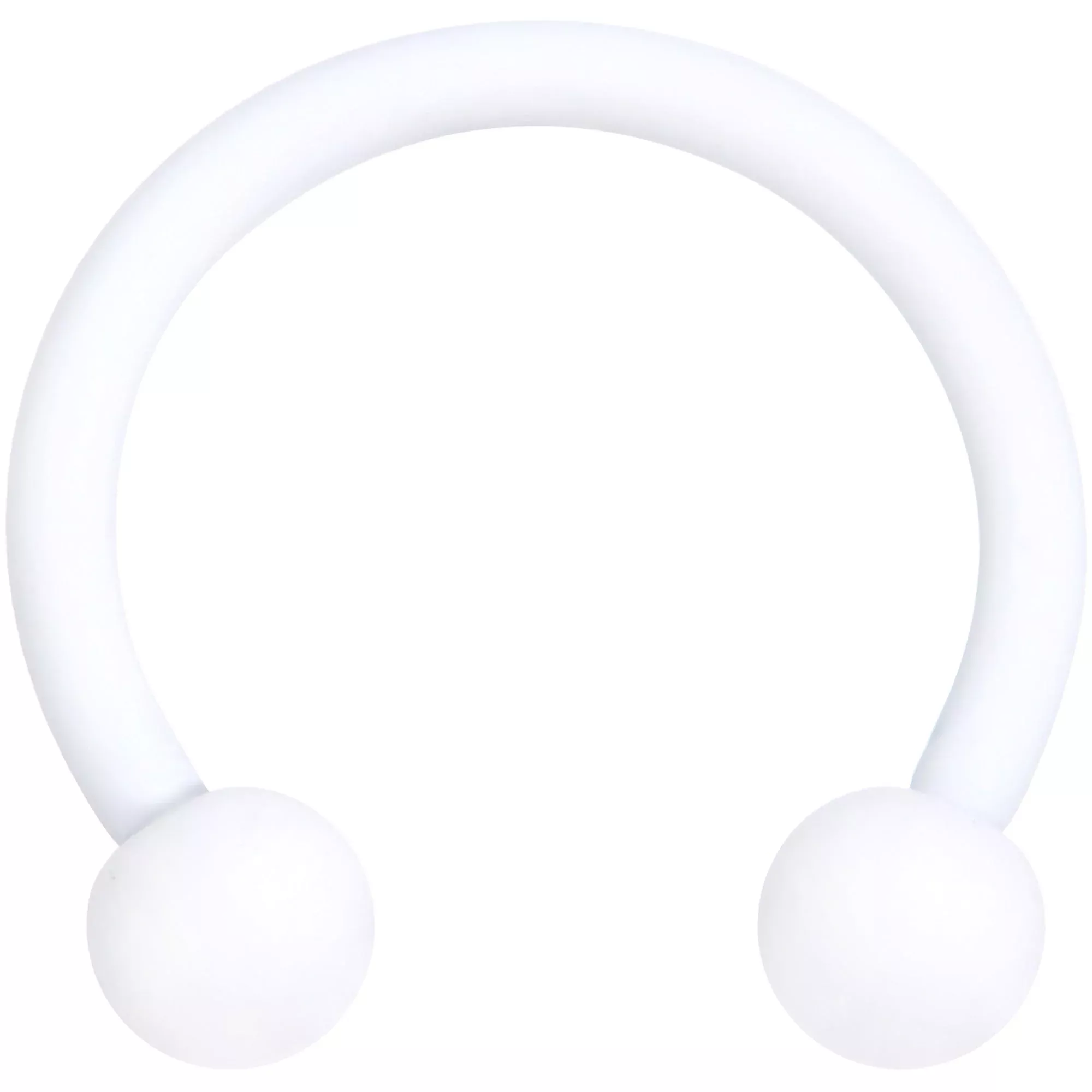 16G 3 /8 White Matte Horseshoe Circular Barbell