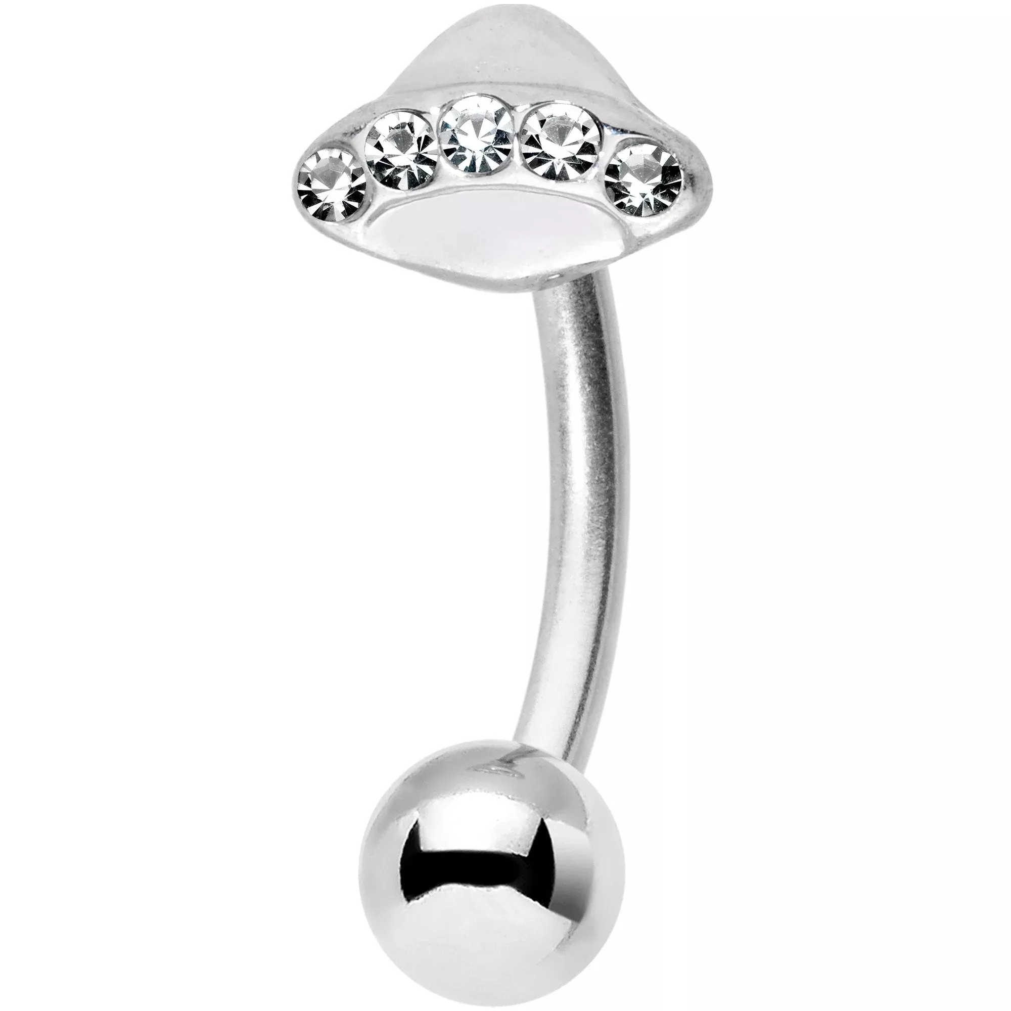 16G 5 /16 Alien Spacecraft UFO Curved Eyebrow Ring