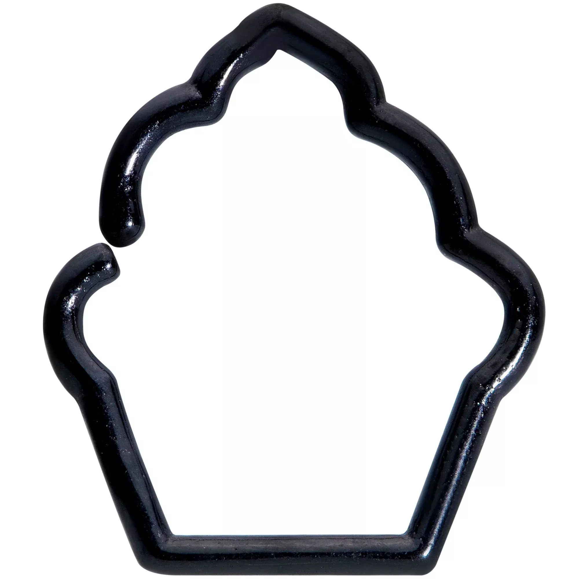 16G 5 /16 Black Plated Baked Treats Cupcake Closure Ring