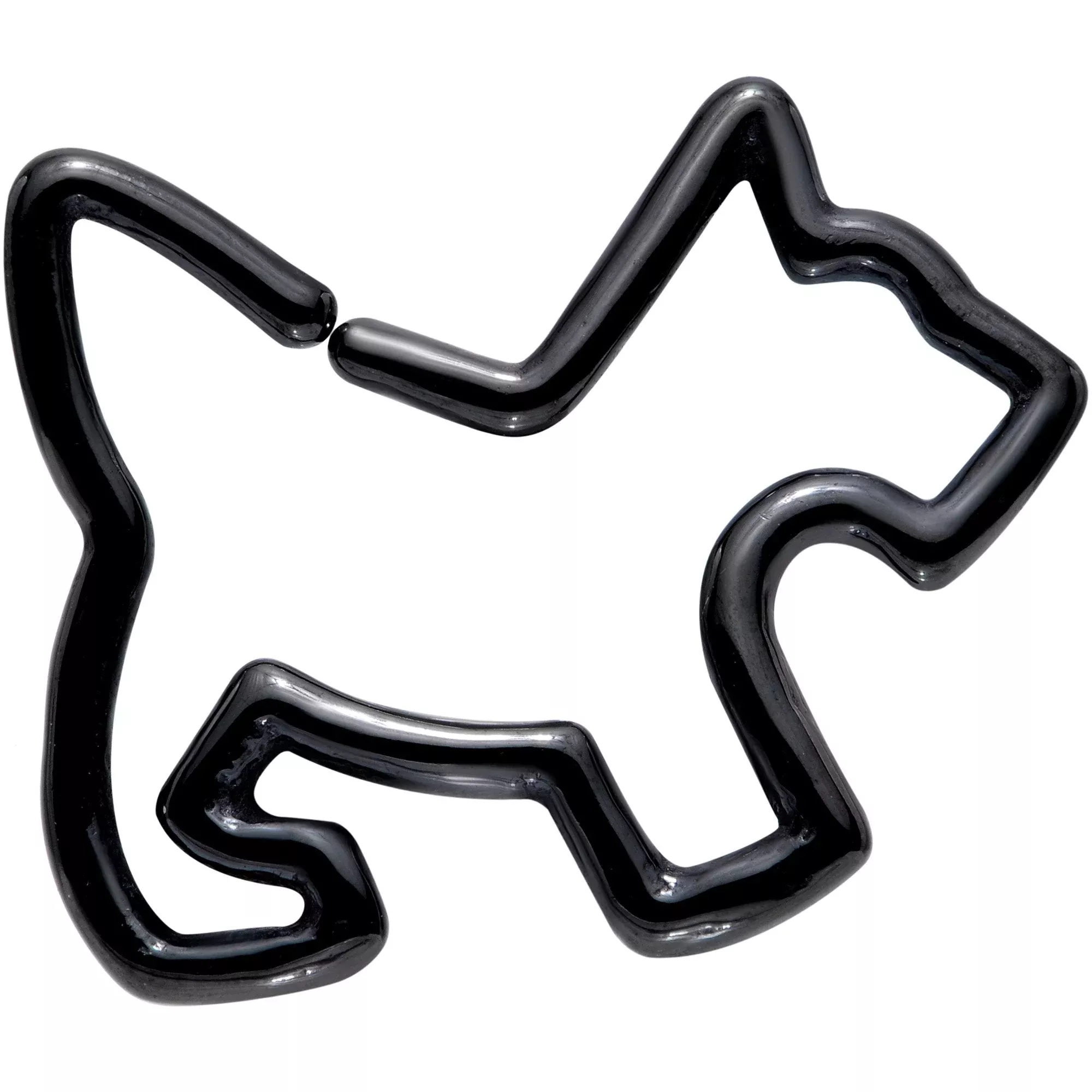 16G 5 /16 Black PVD Sweet Scotty Dog Closure Ring