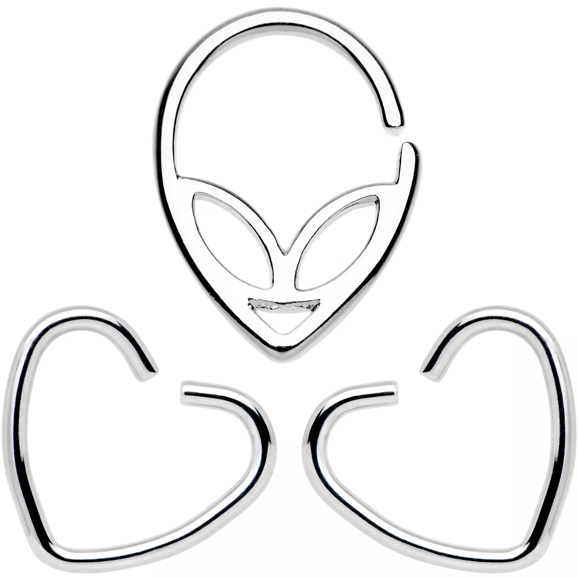 16G 5 /16 Heart of the Galaxy Septum Ring Pack Set of 3