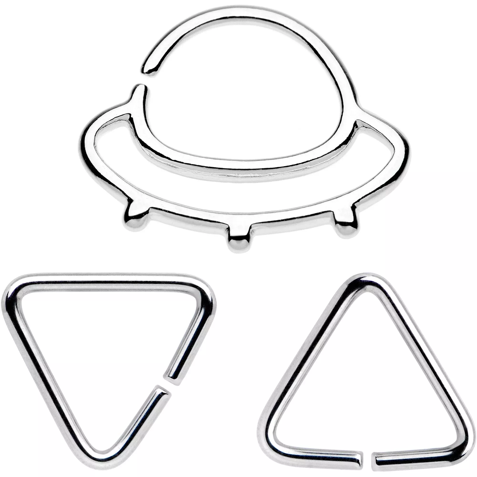16G 5 /16 Outer Space UFO Septum Ring Pack Set of 3