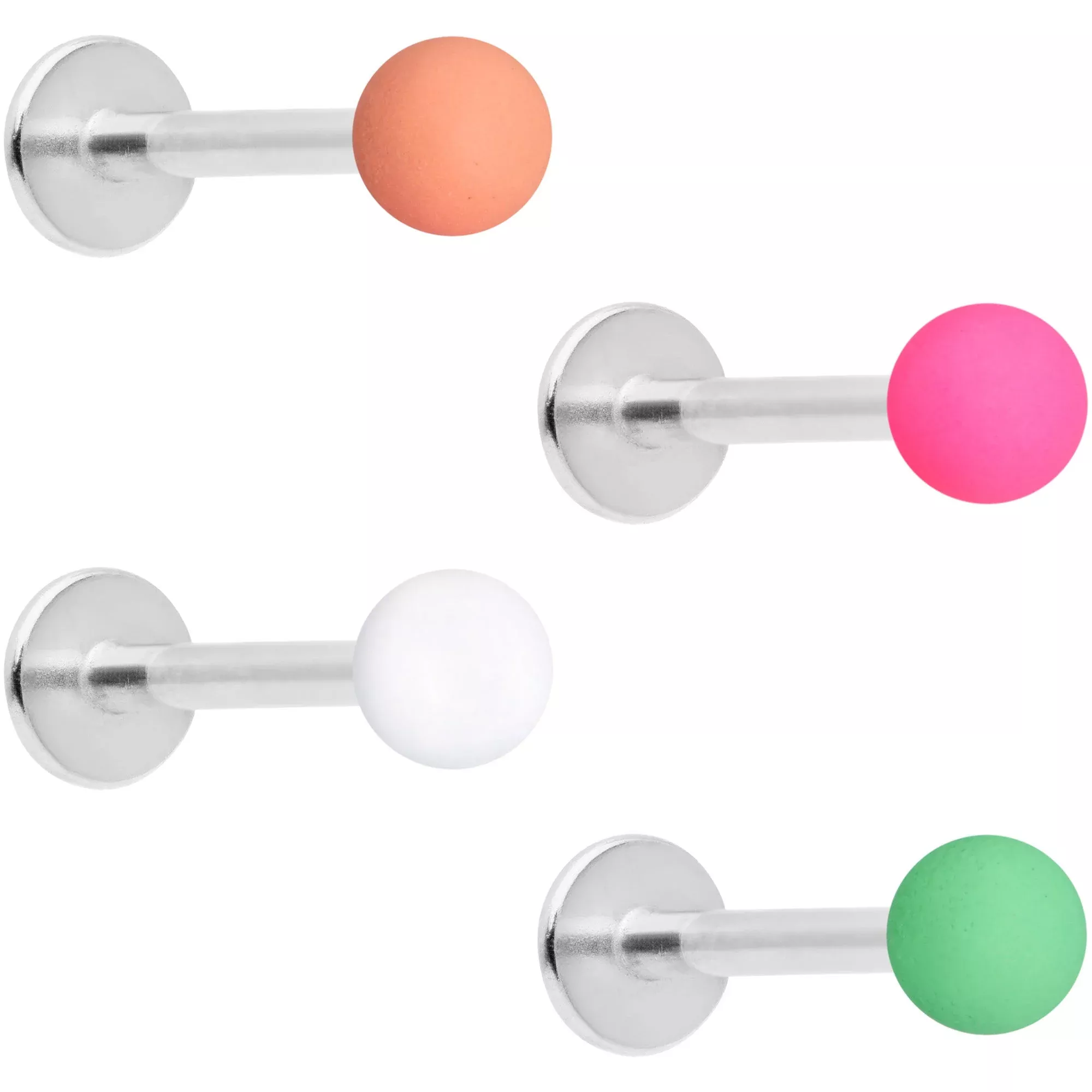 16G 5 /16 Pink Peach Matte Labret Monroe Tragus Set of 4