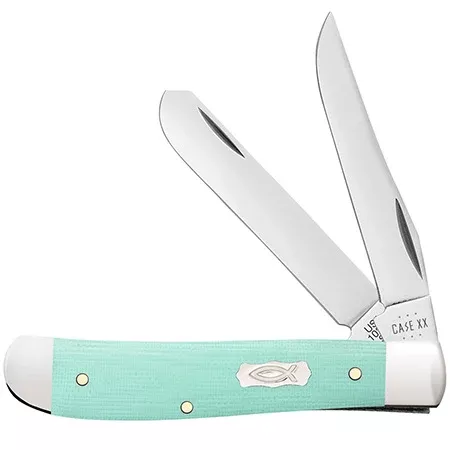 18101 SMOOTH MINI TRAPPER - SEAFOAM GREEN G-10 - ICHTHUS SHIELD