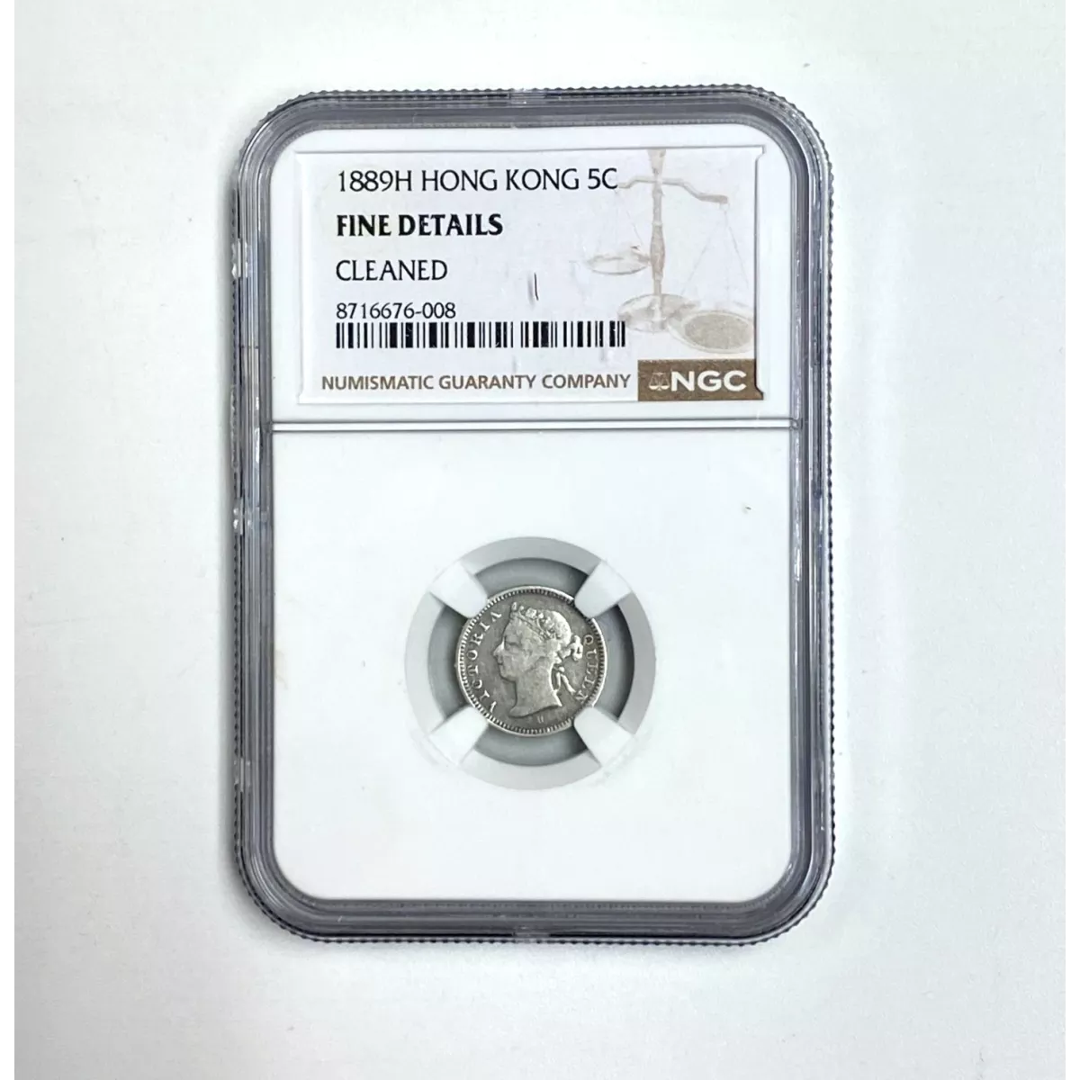 1889H Hong Kong 5C - NGC FINE DETAILS
