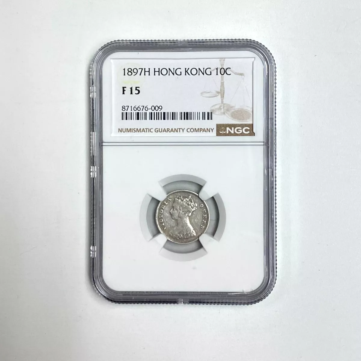 1897H Hong Kong 10C NGC F 15