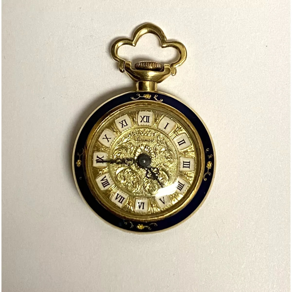 18K ANALOG ROMAN NUMERAL Muliticolored Pattern Designed Pocket watch