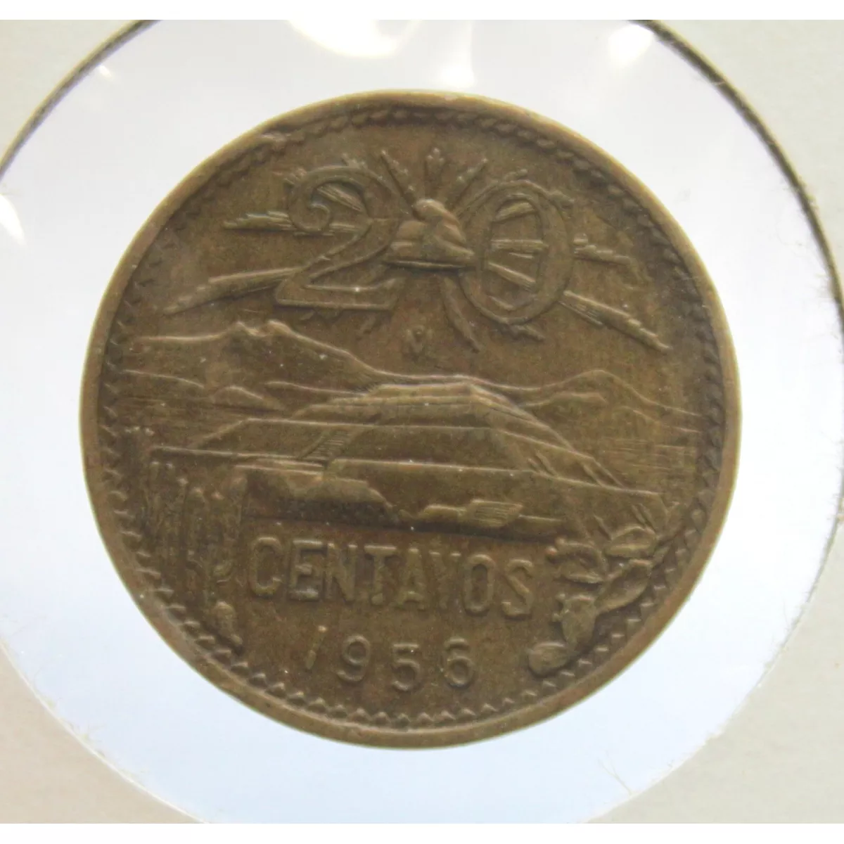 1956  CINCUENTA CENTAVOS LARGE snake lot MEXICO