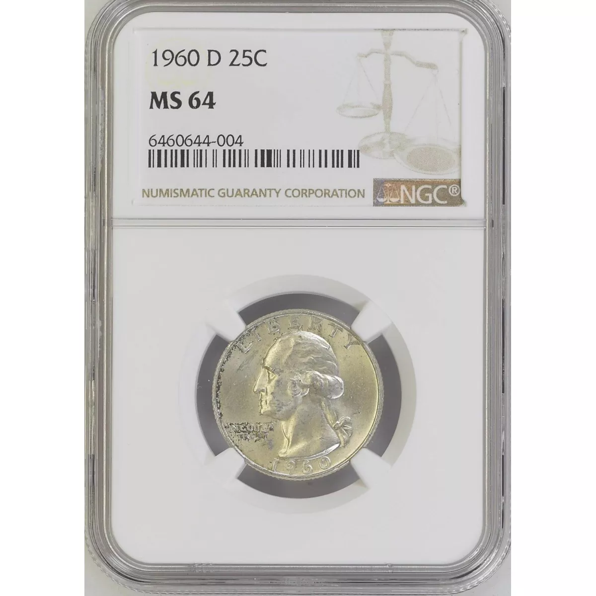 1960 D 25C NGC MS 64
