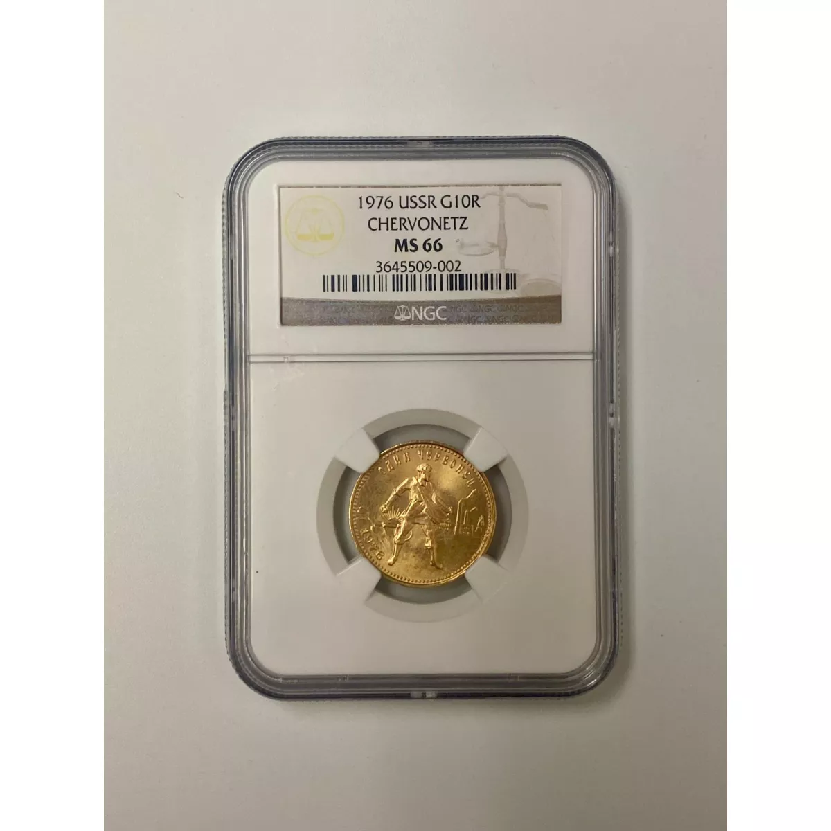 1976 Chervonetz 10 Roubles NGC MS66