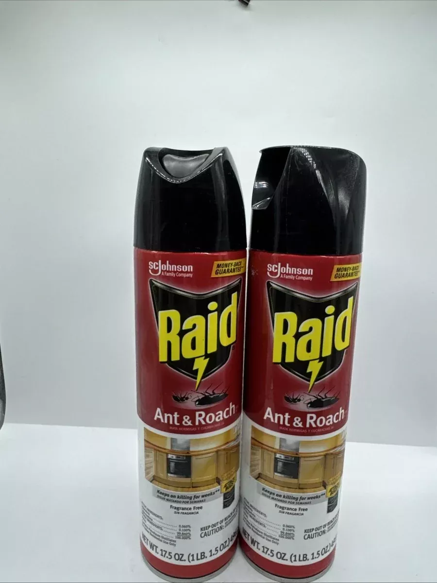 (2) Raid Ant & Roach Killer Fragrance Free 17.5oz Insect Spray Bugs COMBINESHIP