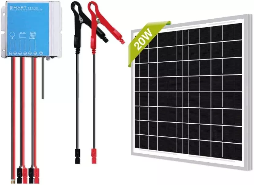 20 Watt Solar Panel Monocrystalline 12V High Efficiency PV Module for RV Marine Boat Water Pump Off Grid