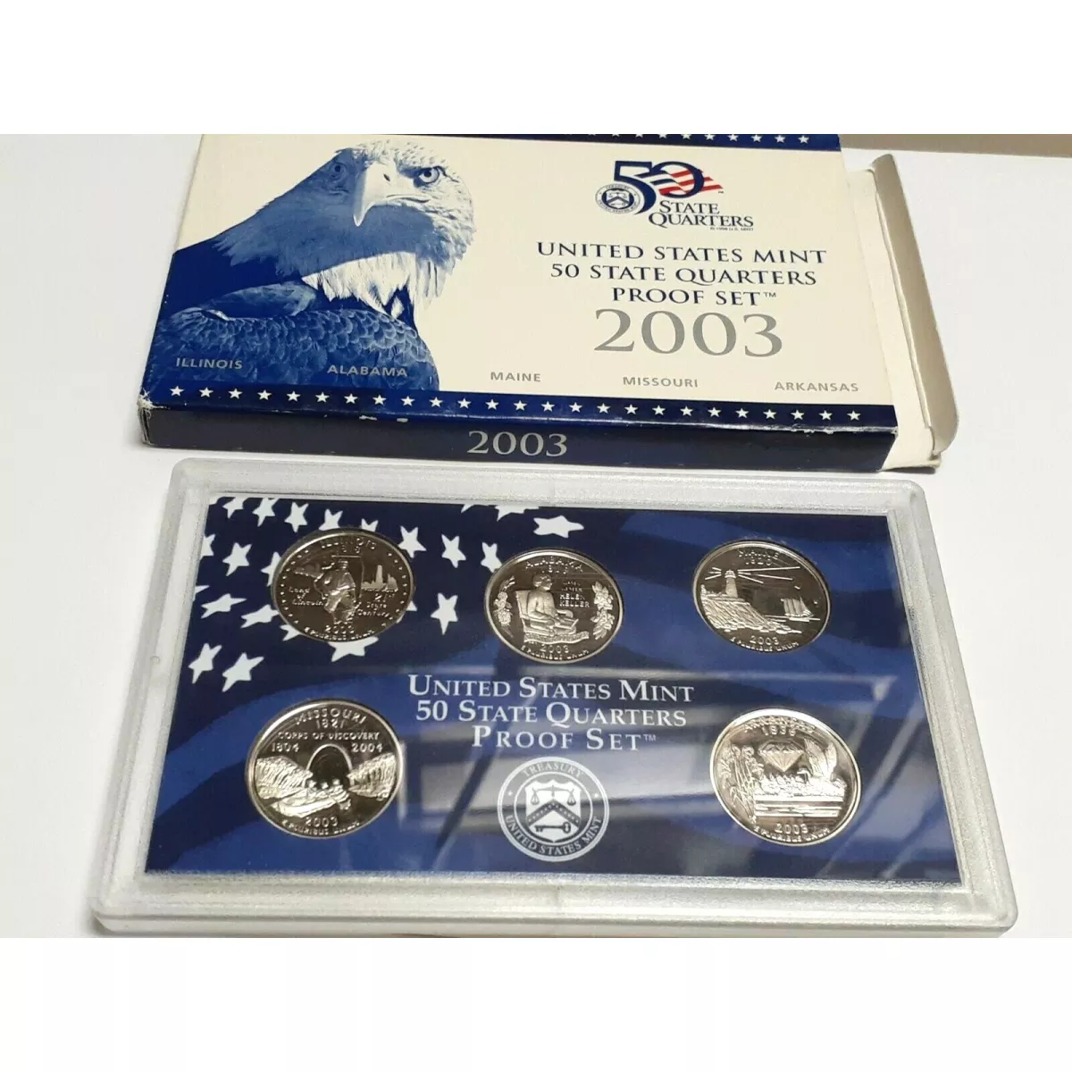 2003 50 STATE QUARTERS PROOF SET 5 COINS IN SET