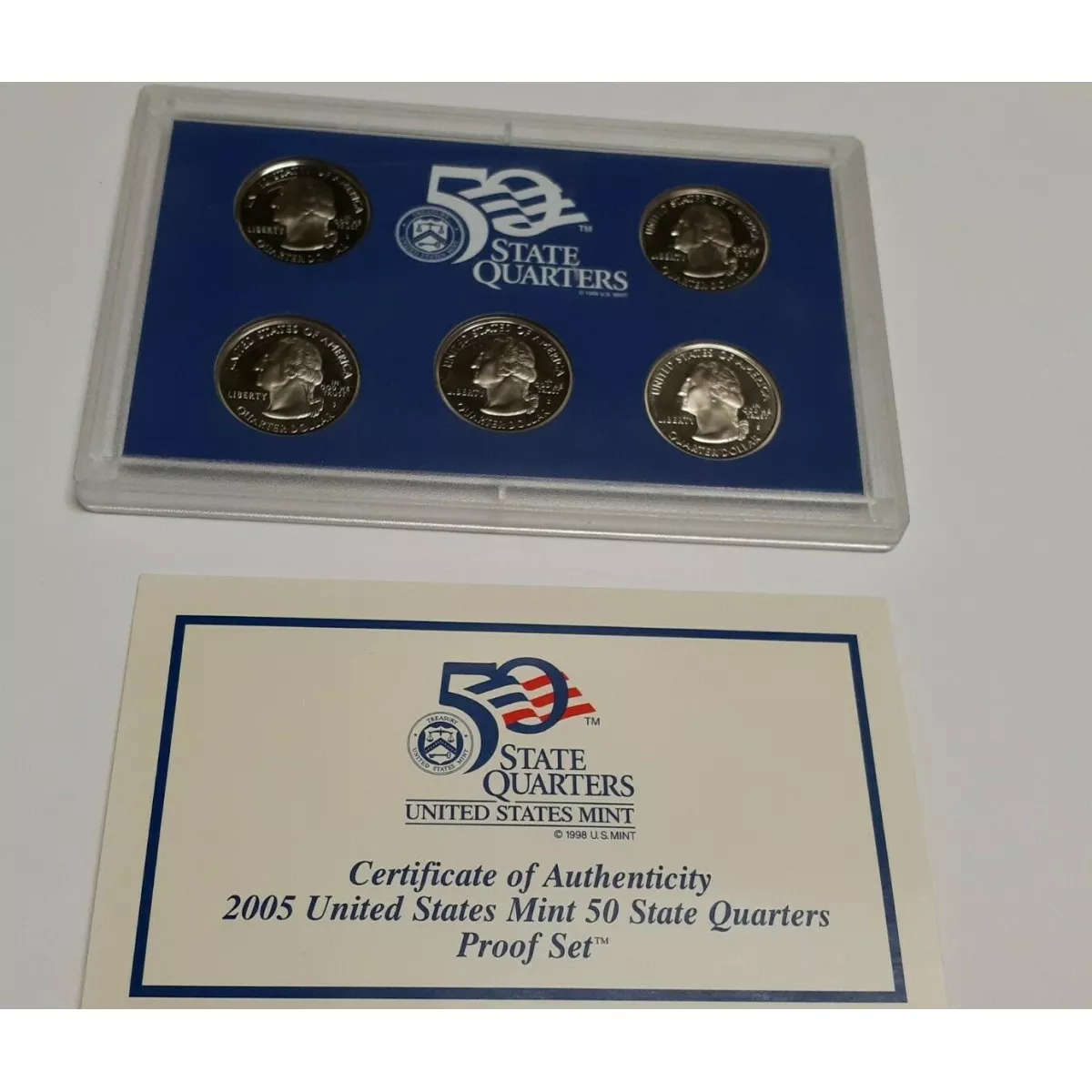 2005 50 STATE QUARTERS PROOF SET 5 COINS IN SET