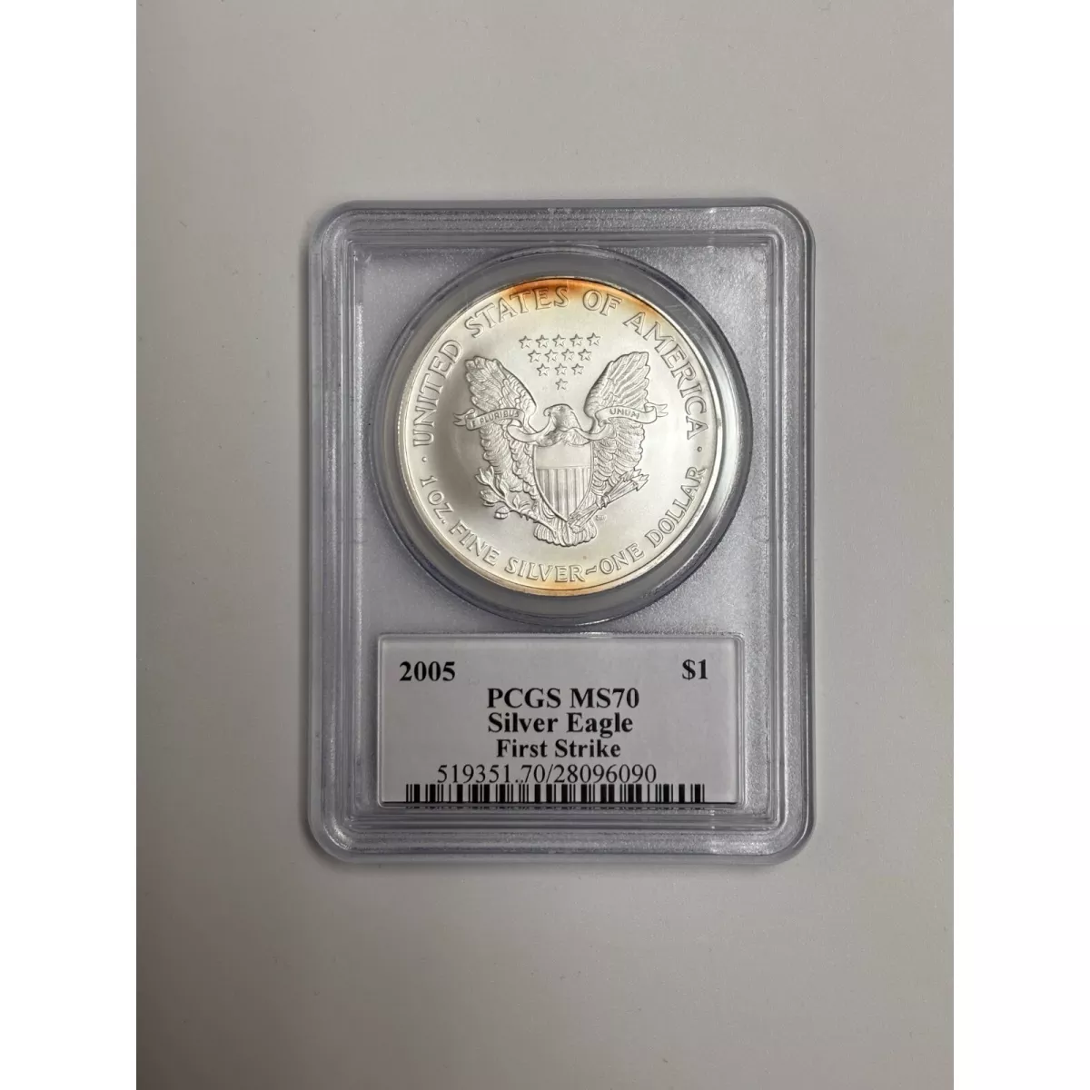 2005 American Silver Eagle PCGS MS70 Signed Mercanti First Strike #003