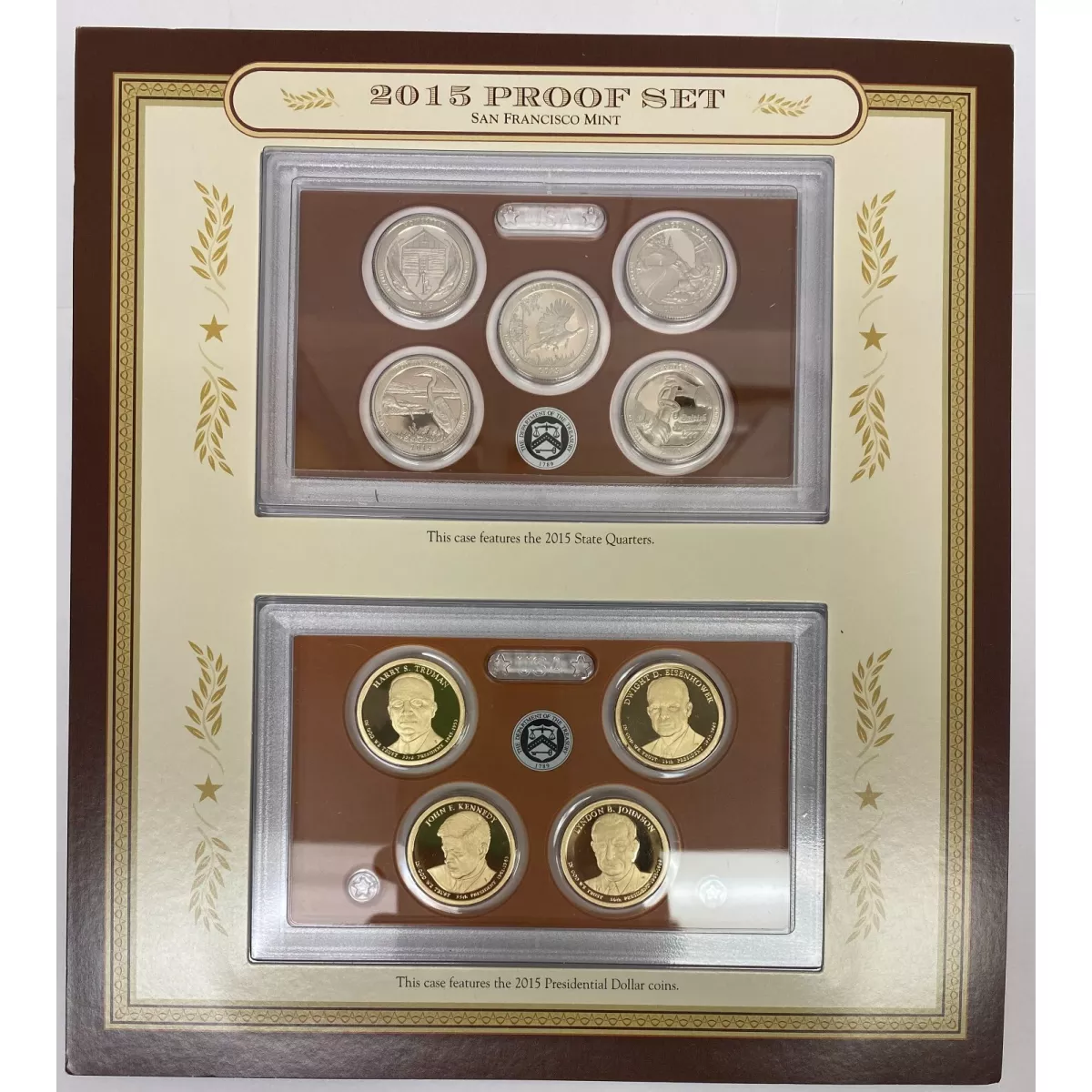2015 Proof Set San Francisco Mint 9 pc Coins