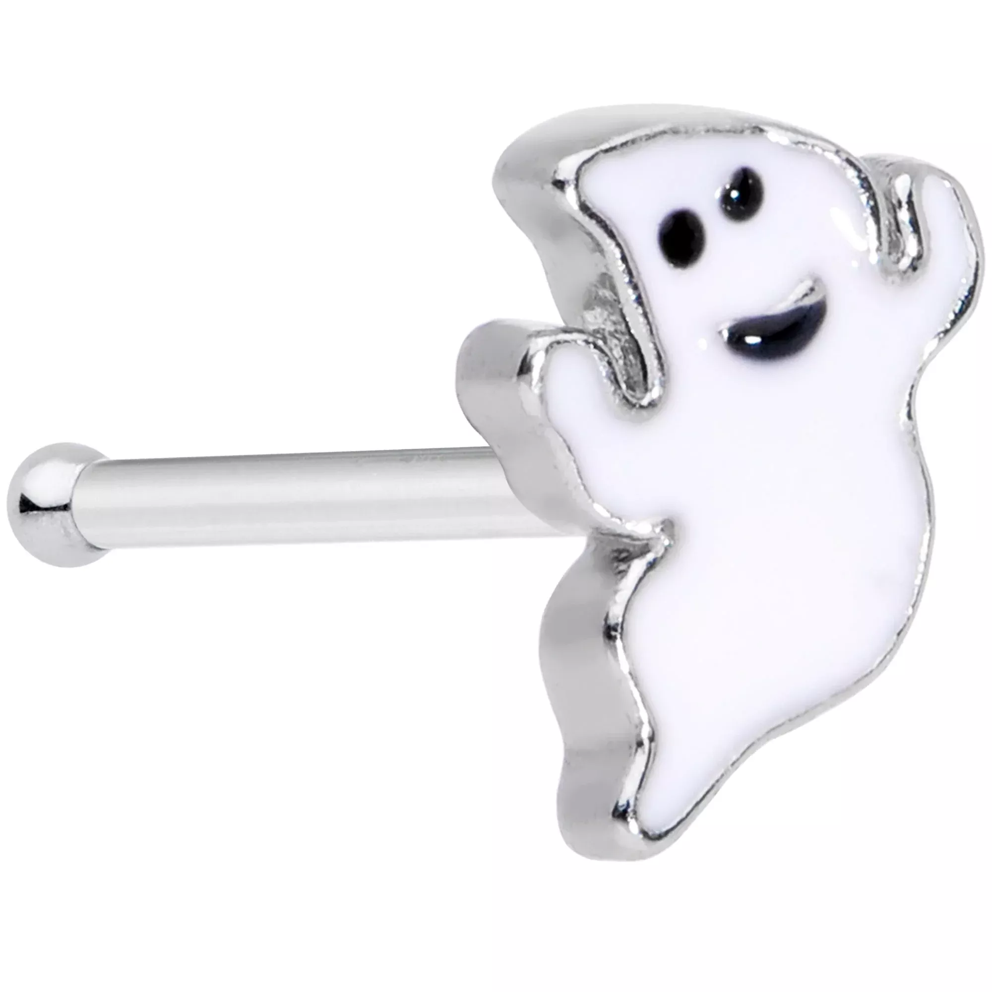 20G 1 /4 Happy Ghost Halloween Nose Bone