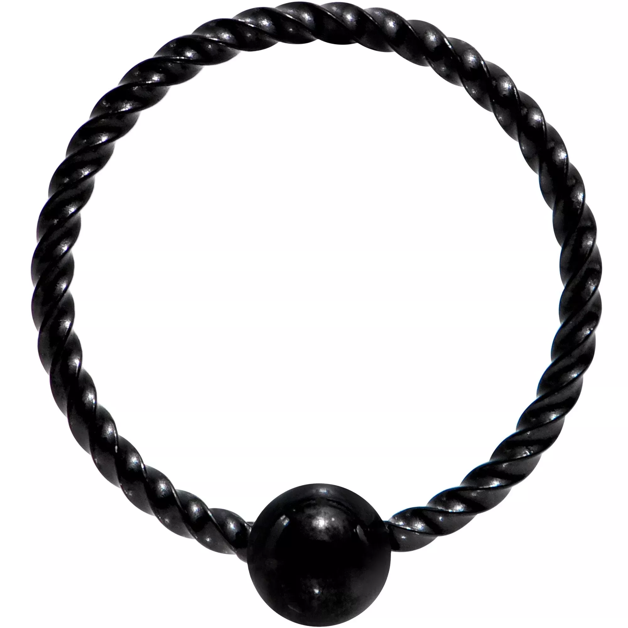 20G 5 /16 Black Anodized So Twisted Captive Style Seamless Ring