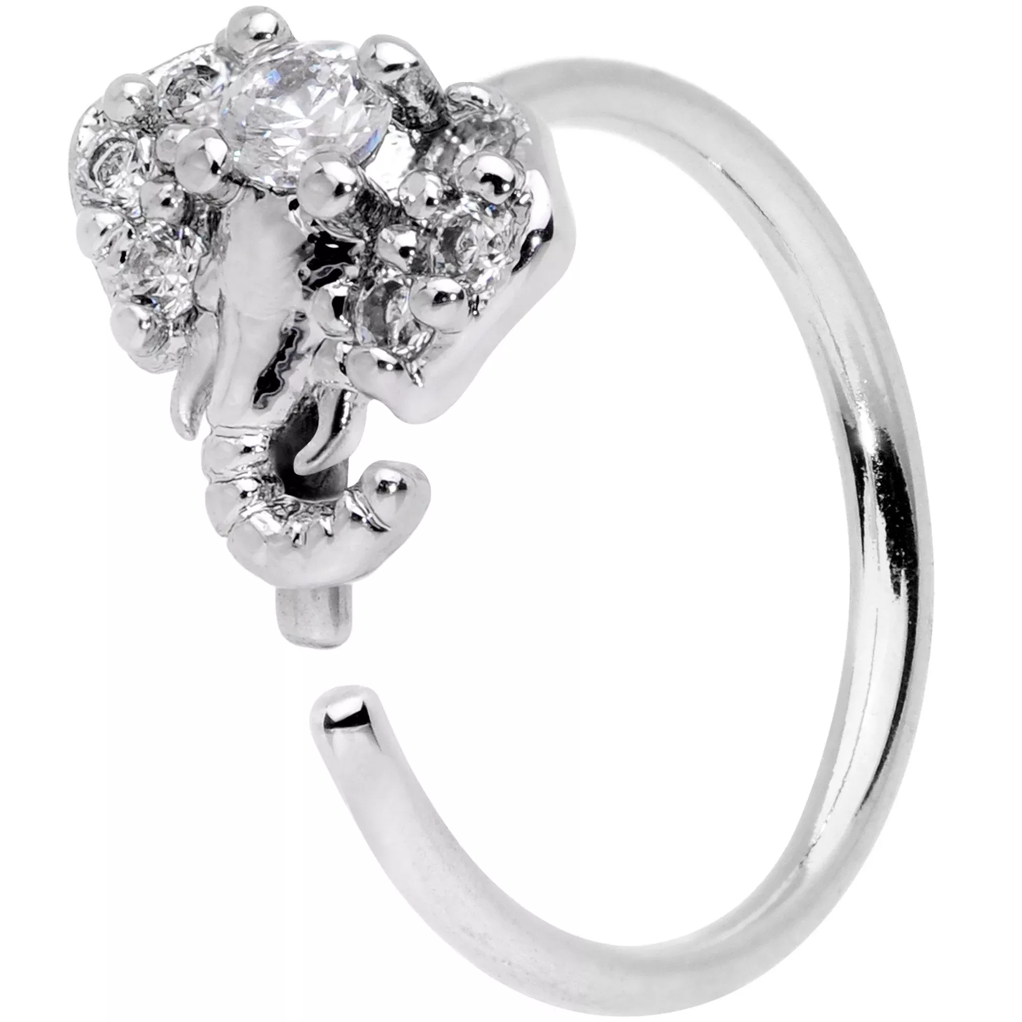 20G 5 /16 Clear Gem Enticing Elephant Nose Hoop