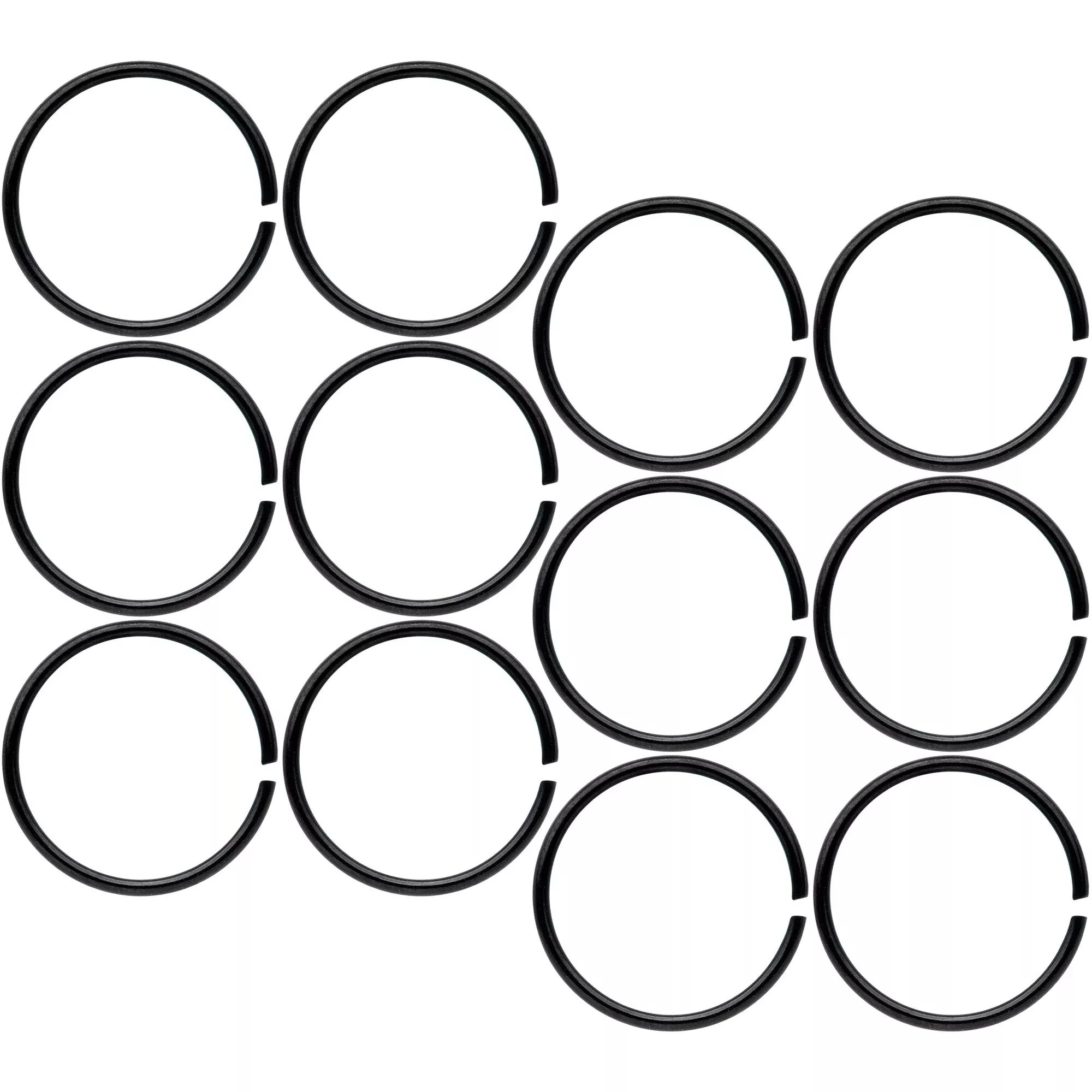 22G 5 /16 Black Anodized Seamless Circular Ring Set of 12