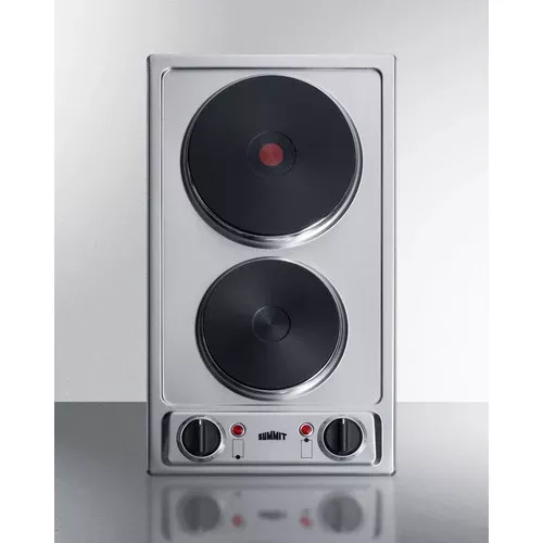 230V 2-Burner Solid Disk Cooktop In Stainless Steel - CSD2B230 Summit