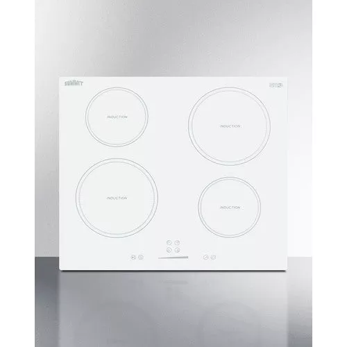 24'' 230V 4-Burner Induction Cooktop In White - SINC4B242W Summit