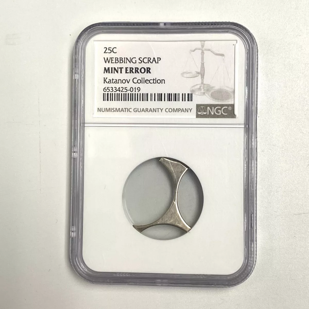 25C Webbing Scrap Mint Error
