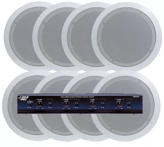 4 Room In-Ceiling Home Speaker Systemw/Speaker Selector & Volume Control