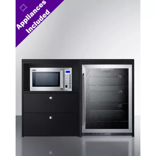 52'' Wide Casework Suite With Refrigerator, Microwave, And Cabinets - CWSUITE52G Summit