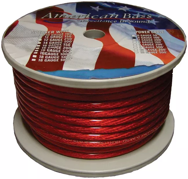 American Bass 4GR 4 GA. RED 100 FT. ROLL