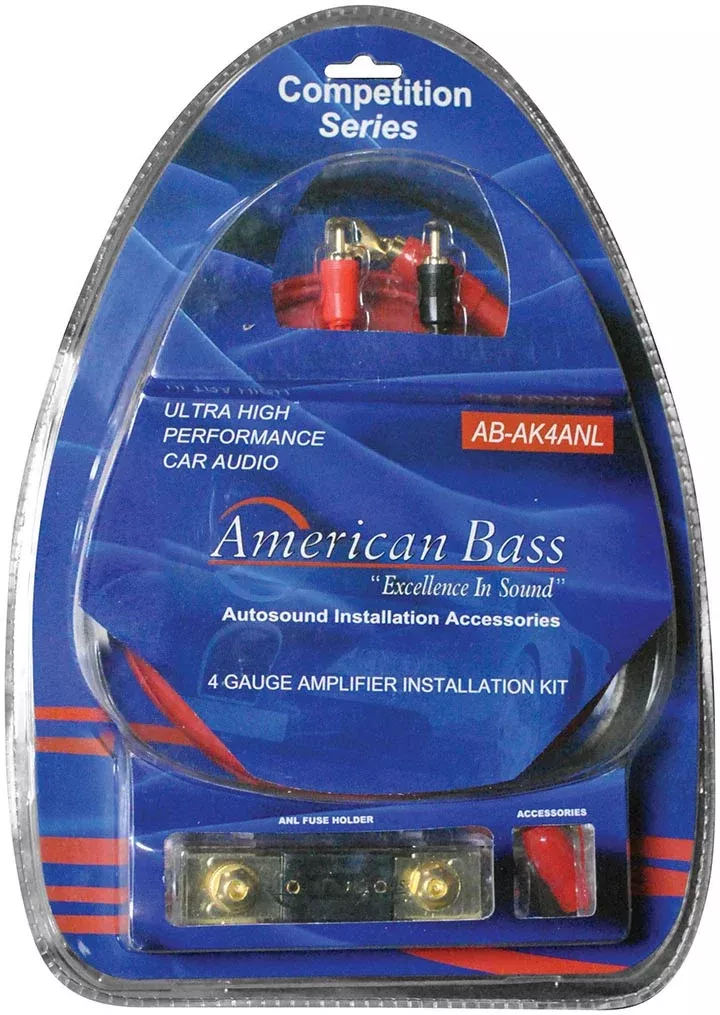 American Bass Ab4ganl 4 Ga Gauge Amplifier Amp Wiring Kit