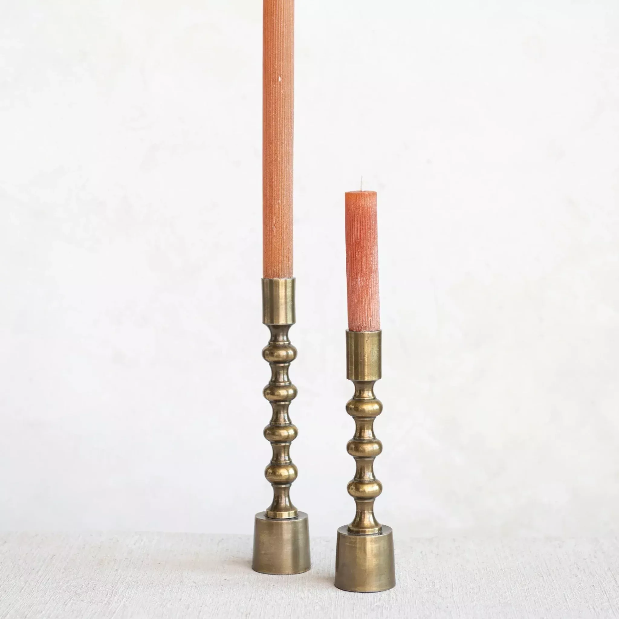 Antiqued Gold Finish Taper Candle Holder
