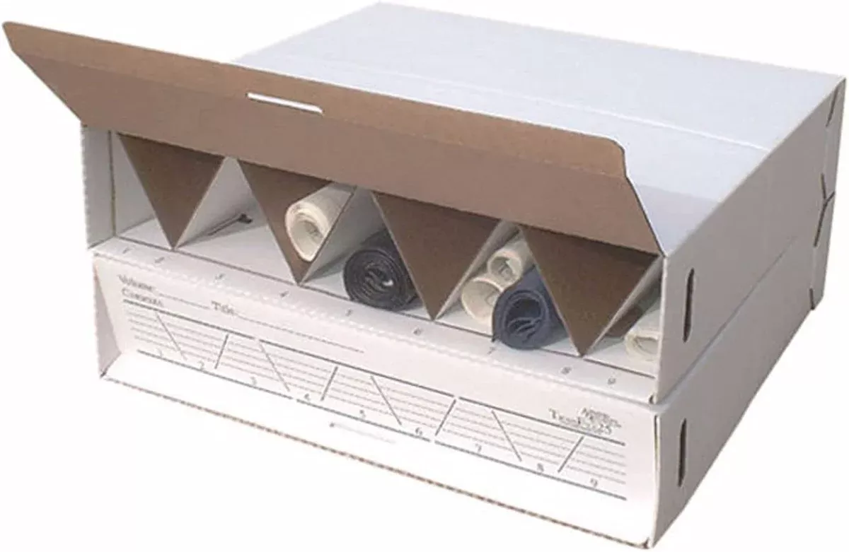 AOS Rolling Storage File - Stores Rolled Items up to 24"L - Pack of 2