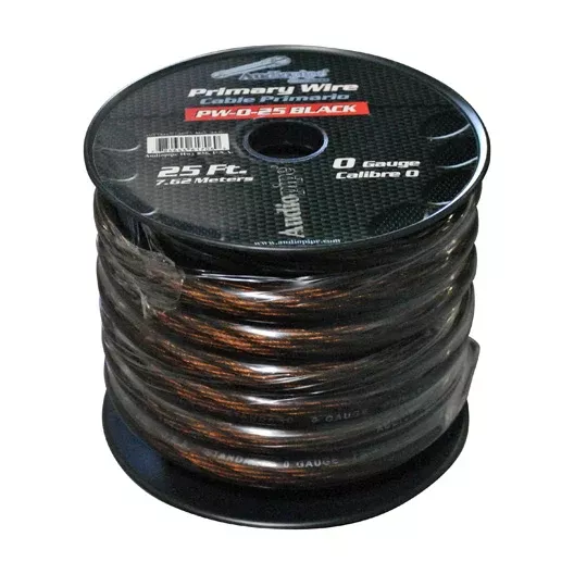 Audiopipe 25' 0 Gauge Black Power Wire