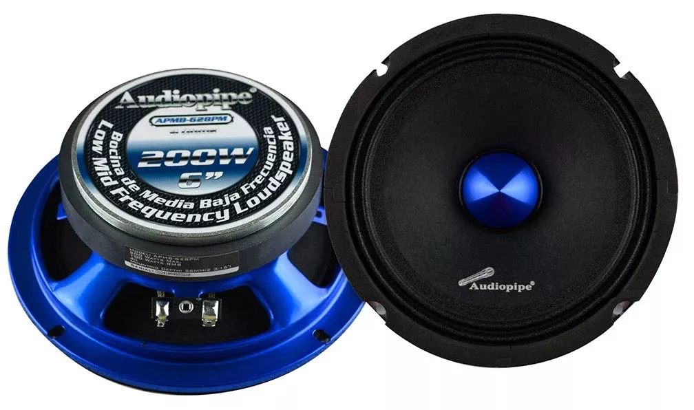 Audiopipe APMB628PM Low Mid Frequency Loudspeaker 6" 200WMax Each
